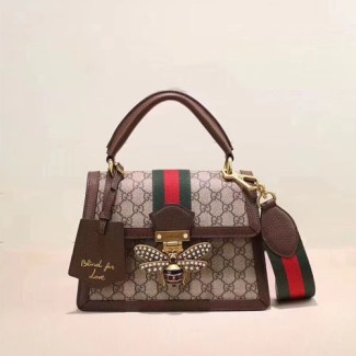 구찌 18S/S 신상 퀸 마가렛 탑핸들백 476541 브라운