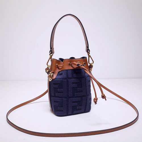 펜디 캔버스 몬트레조 버킷백 6F1891 네이비