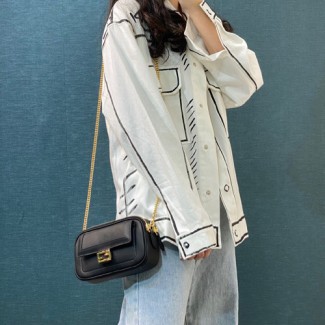 펜디 더블집 바게트 체인백 F70213 블랙