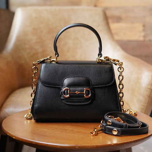 구찌 홀스빗 1955 탑 핸들백 703848 블랙