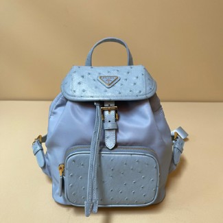 프라다 나일론 타조가죽 백팩 1BZ074-1