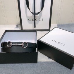 구찌 신상 여성용 벨트 234191 블랙 은장