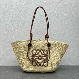 로에베 이라카 팜 라지 아나그램 바스켓 백 11900 브라운