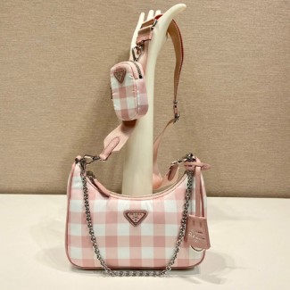 프라다 나일론 체인 스트랩 멀티백 1BH204 핑크