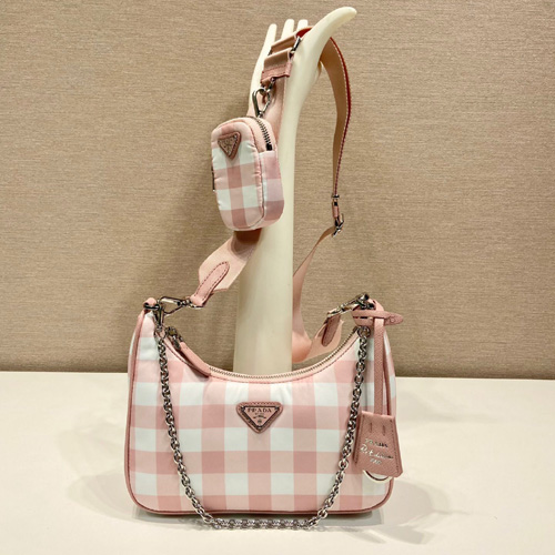 프라다 나일론 체인 스트랩 멀티백 1BH204 핑크