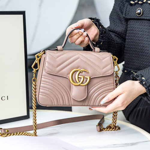 구찌 GG 마몽 미니 탑 핸들 백 547260 누드