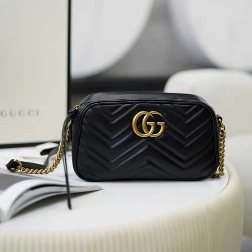 구찌 GG 마몽 스몰 숄더백 447632 블랙