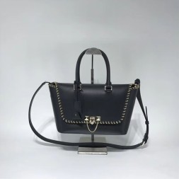 발렌티노 18S/S 스몰 데미룬 더블 핸들백 NW0B0A47 블랙 금장