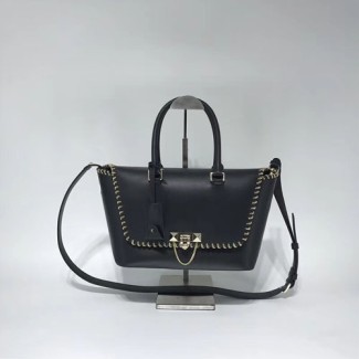 발렌티노 18S/S 스몰 데미룬 더블 핸들백 NW0B0A47 블랙 금장