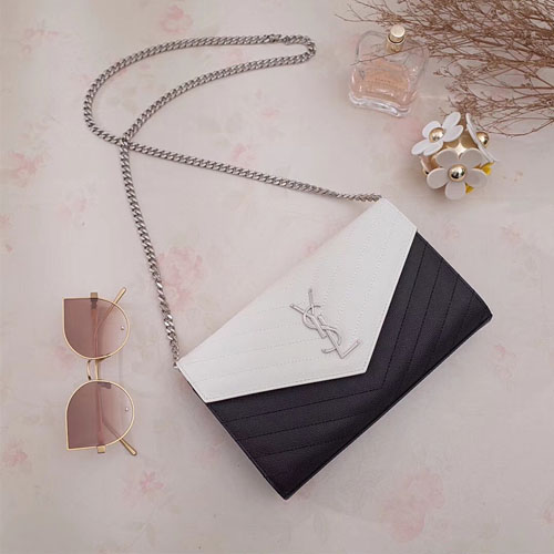 입생로랑 모노그램 체인지갑 377828 블랙&화이트