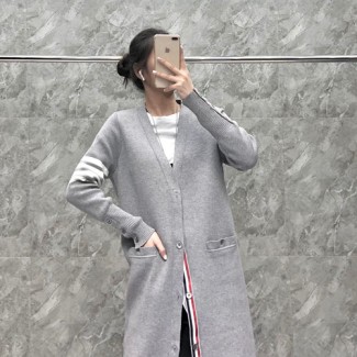 톰브라운 남여공용 롱 가디건 TB8699 그레이