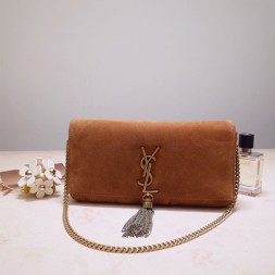 생로랑 케이트 99 테슬 체인백 604276 스웨이드 브라운