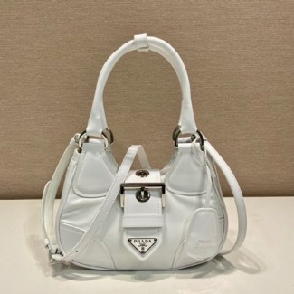 프라다 문백 나일론 숄더백 1BA381 화이트