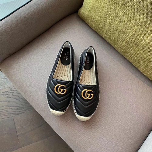 구찌 더블 G 가죽 에스파드리유 ‎551890 블랙