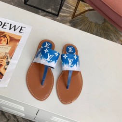 루이비통 LV 에스칼 팔마 플랫 끈 샌들 1A7TRP 블루