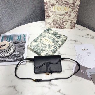 디올 송아지가죽 새들 클러치백/벨트백 S5619 블랙