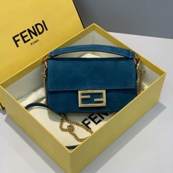 펜디 미니 벨벳 바게트백 8BS017 블루