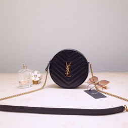 입생로랑 라운드 카메라백 610436 블랙 금장