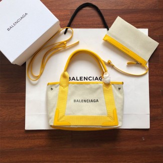 발렌시아가 스몰 사이즈 코튼 캔버스 339933 옐로우