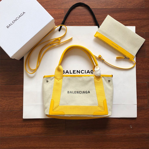 발렌시아가 스몰 사이즈 코튼 캔버스 339933 옐로우