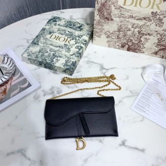 디올 가죽 새들 클러치백 S5614 블랙