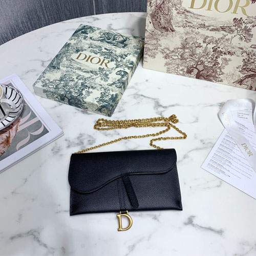 디올 가죽 새들 클러치백 S5614 블랙