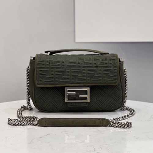 펜디 미디 패브릭 바게트 체인백 8BR793-5