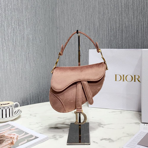 디올 새틴 미니 새들백 M447S 핑크