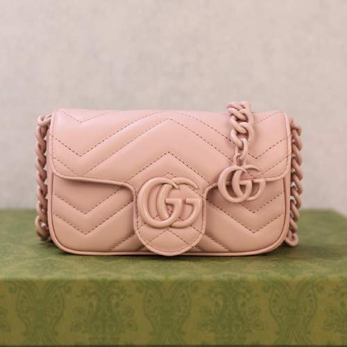 구찌 GG 마몽 벨트백 699757 핑크