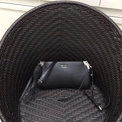 프라다 시도니 라운드 셰이프 숄더 백 1BH111 블랙
