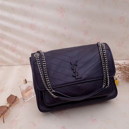 입생로랑 니키 체인 숄더백 498883 네이비