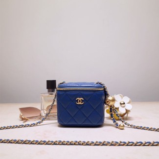 샤넬 미니 클래식 체인 코스메틱 케이스 AP1340 블루
