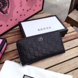 구찌 시마 시그니처 지퍼 장지갑 473928 블랙