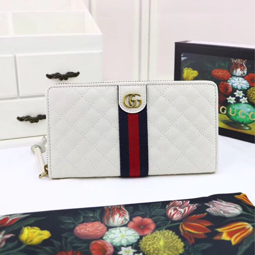 구찌 더블 G 장식의 지퍼 장지갑 536450 화이트