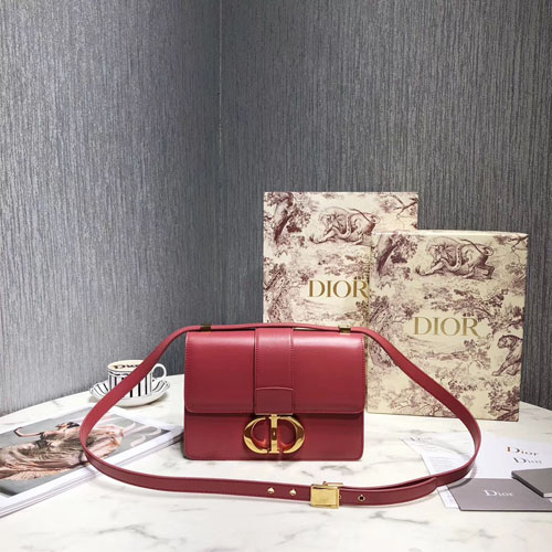 디올 송아지 가죽 몽테인 플랩 백 M9203 인디언레드