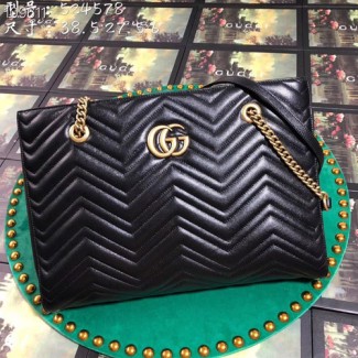 구찌 GG 마몽 미디엄 마틀라세 토트백 524578 블랙