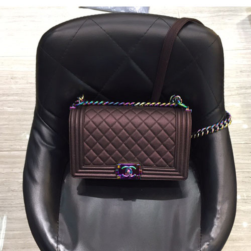 샤넬 보이 미듐 플랩백 C88108 캐비어 버건디