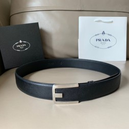 프라다 남성용 신상 벨트 PD-6111  블랙  은장