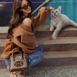 구찌 1955 홀스빗 미니 탑 핸들백 640716 브라운