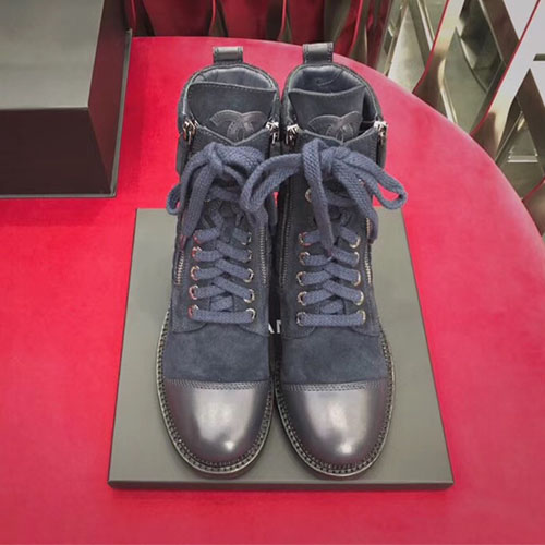 샤넬 스웨이드 쇼트 부츠 G34112 블루