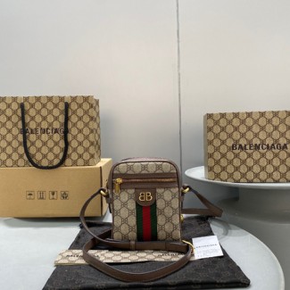 발렌시아가&구찌 캔버스 자카드 ZIP 백 680129