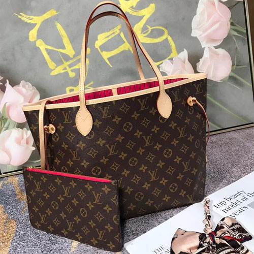 루이비통 캔버스 네버풀 GM M40993 안감 체리핑크