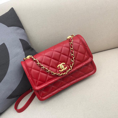 샤넬 20FW 신상 플랩백 25CM  AS2025 램스킨 레드