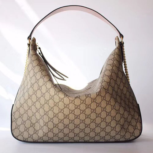 구찌 슈프림 라지 호보 숄더백 477324 브라운