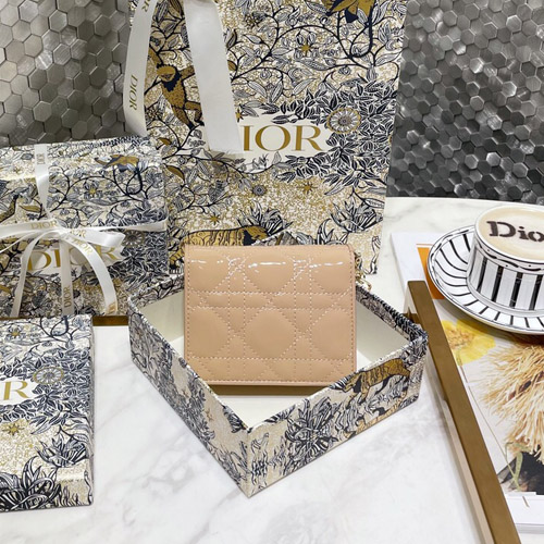 디올 미니 지갑 S0178 에나멜 핑크