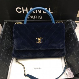 샤넬 핸들 장식 미듐 플랩백 A92991 네이비