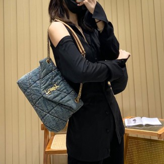 생로랑 루루 푸퍼 스몰 숄더백 577476 데님