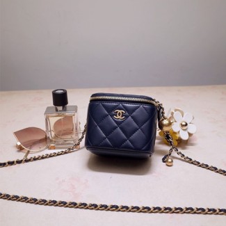 샤넬 미니 클래식 체인 코스메틱 케이스 AP1340 네이비