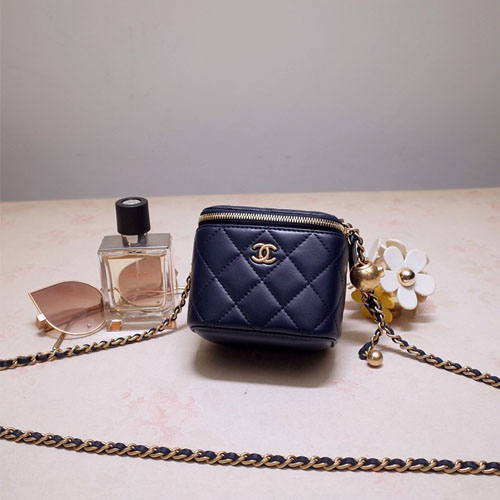 샤넬 미니 클래식 체인 코스메틱 케이스 AP1340 네이비