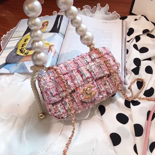 샤넬 신상 진주 체인 플랩백 AS0593 핑크